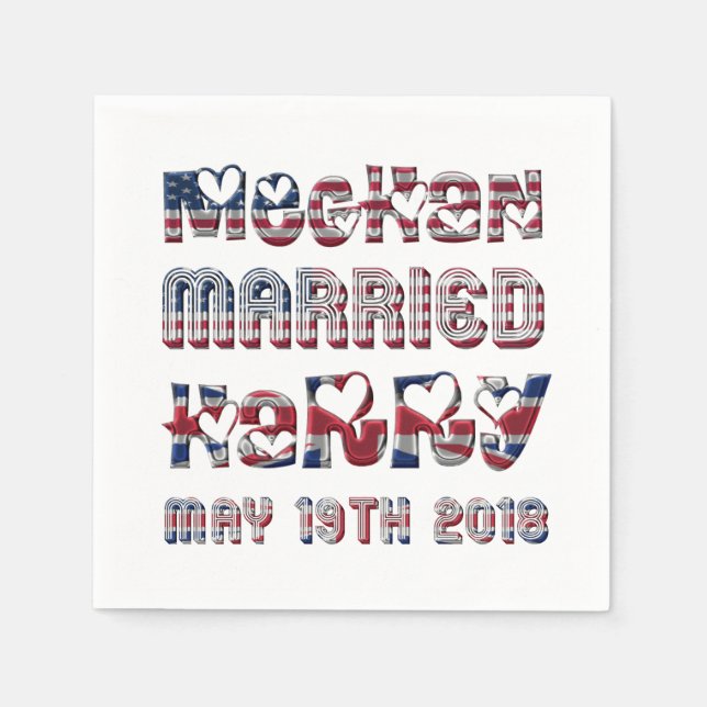 Royal Wedding Megan Markle Prince Harry May 19th Napkin (Front)