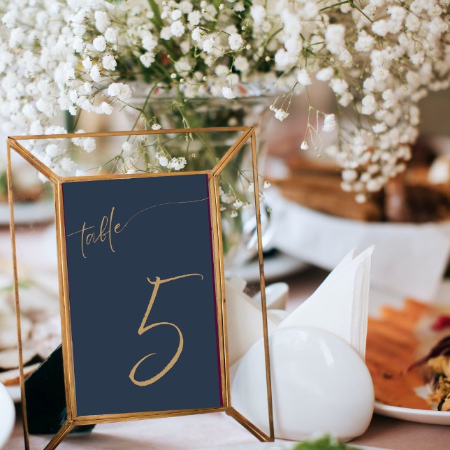 Royal wedding navy blue table number cards (Creator Uploaded)