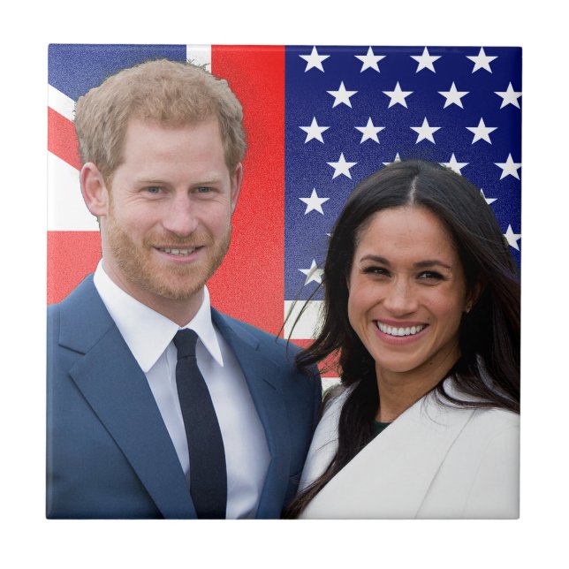 Royal Wedding Prince Harry and Meghan Markle Ceramic Tile (Front)
