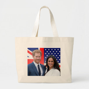 Royal Wedding Prince Harry and Meghan Markle Large Tote Bag