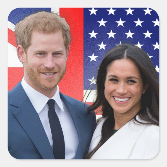 Royal Wedding Prince Harry and Meghan Markle Square Sticker (Front)