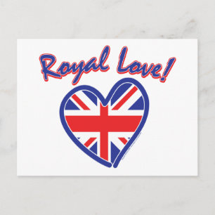Royal Wedding, Royal Love, Union Jack Heart Postcard