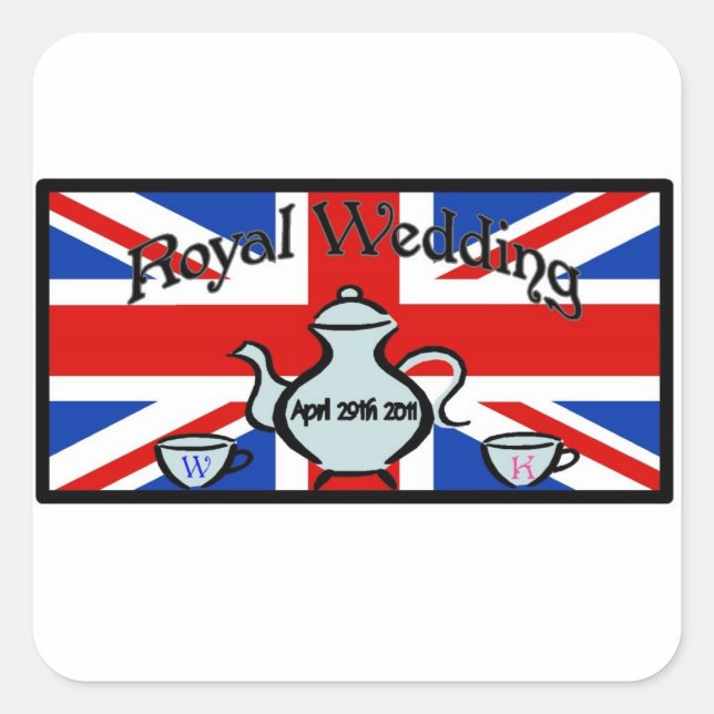 Royal Wedding Square Sticker (Front)