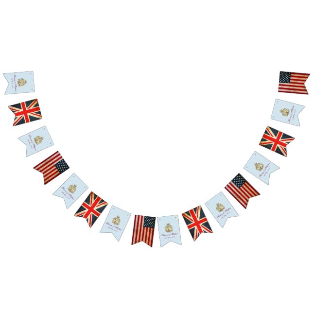 Royal Wedding UK & USA Flag Bunting Banner (All)
