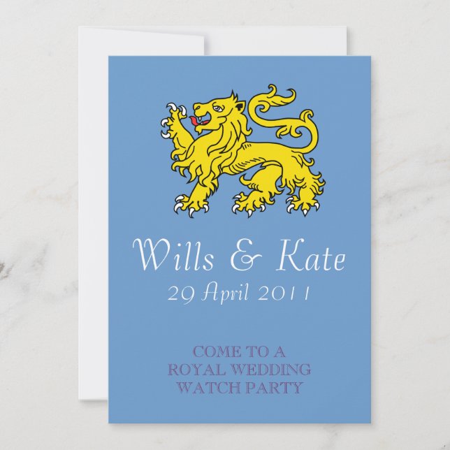 Royal Wedding Watch Party Invitation (Blue) (Front)