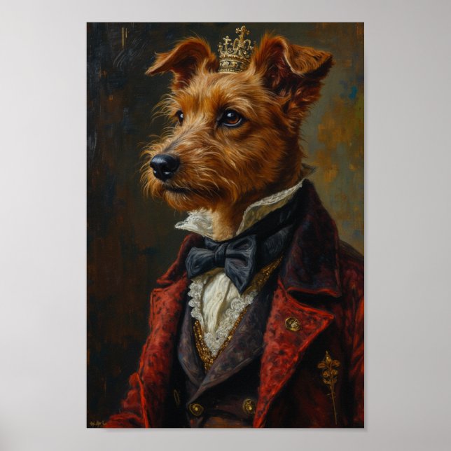 Royal Wire Fox Terrier Portrait Poster (Front)