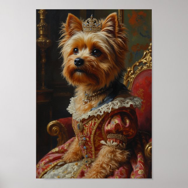 Royal Yorkshire Terrier Portrait Poster (Front)