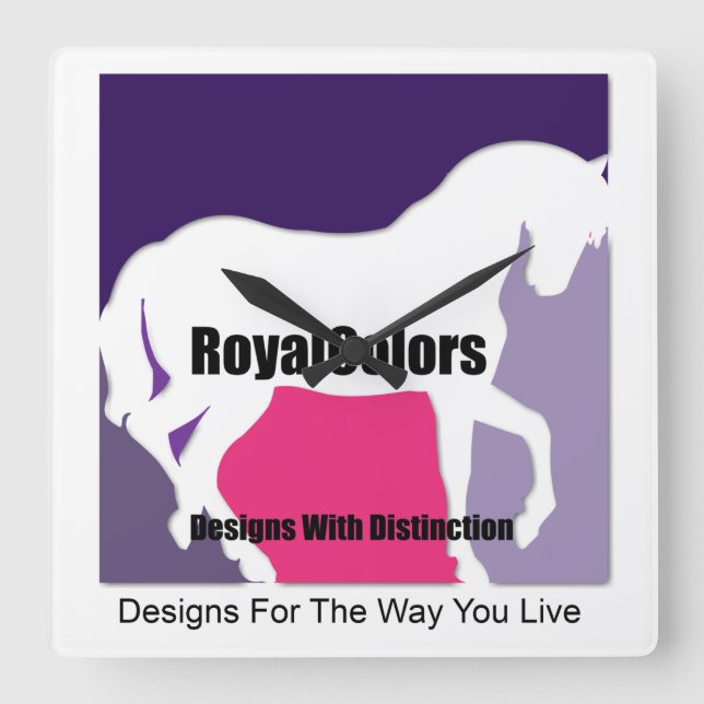 RoyalColors Logo Square Wall Clock (Front)
