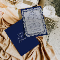 Royale Blue Lace Doily Old Money Wedding Details
