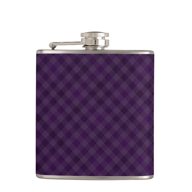 Royally Purple in Plaid - Custom Flask for Women (Front)