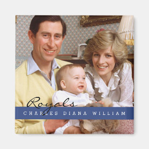 Royals Charles Diana and William Magnet