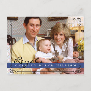 Royals Charles Diana and William Postcard