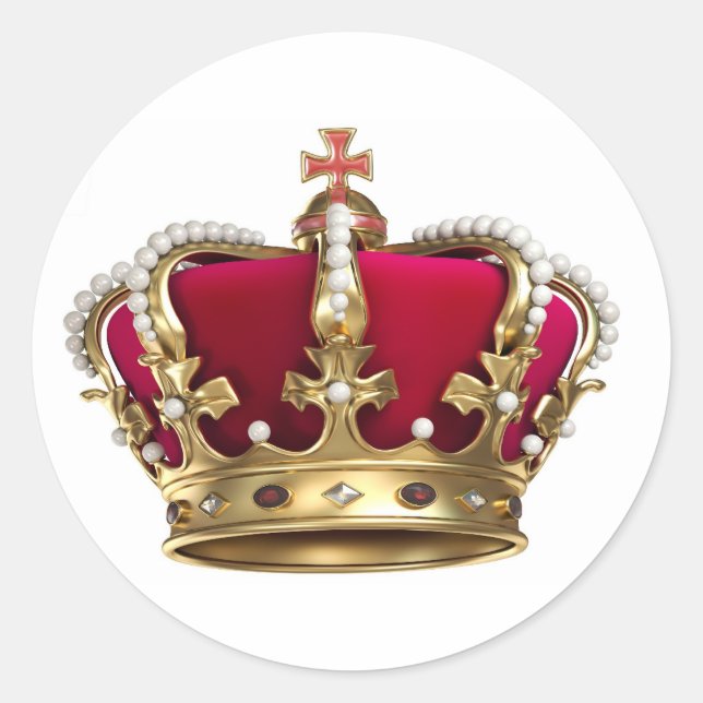 Royalty Crown Classic Round Sticker (Front)
