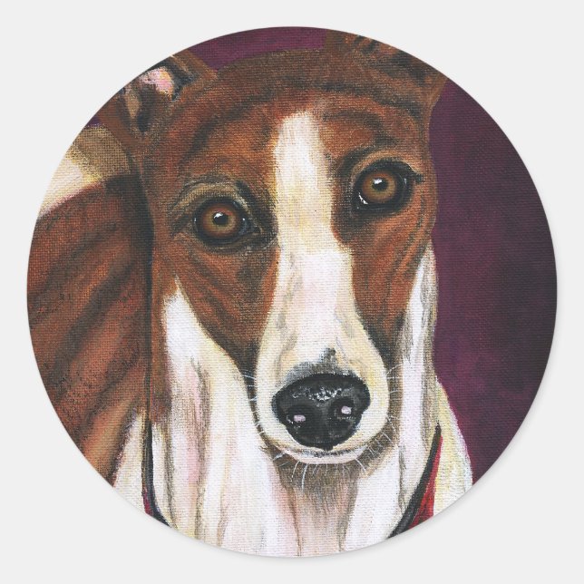 Royalty - Greyhound Art Classic Round Sticker (Front)
