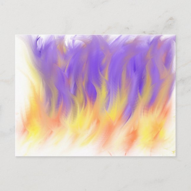 Royalty Purple Orange Flames Modern Christian Art Postcard (Front)