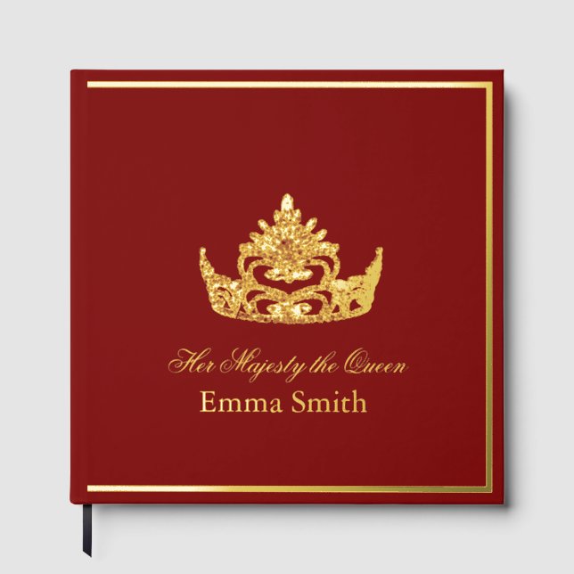 Royalty Scrapbook Photo Foil Her Majesty Queen  Guest Book (Front)