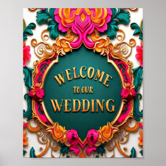 Royalty Welcome to Our Wedding Sign 