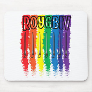 Roygbiv Art Teacher Student Rainbow Painting Artis Mouse Pad