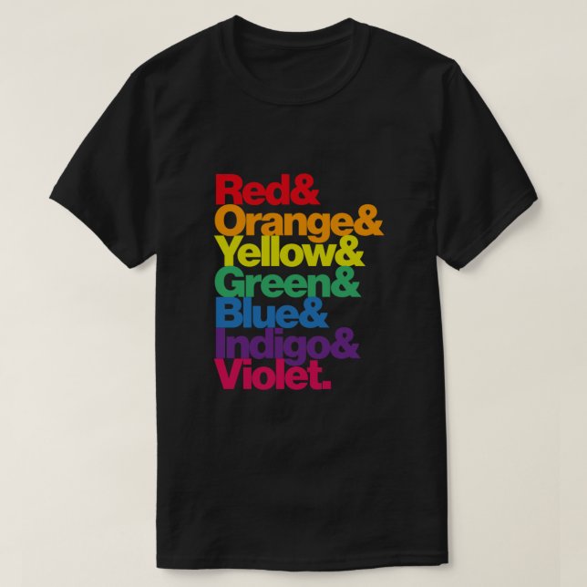 ROYGBIV Rainbow on Black Essential T-Shirt (Design Front)