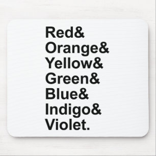 ROYGBIV Red Orange Yellow Green Blue Indigo Violet Mouse Pad