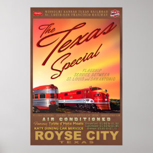 Royse City Texas Special Retro Train Poster MKT