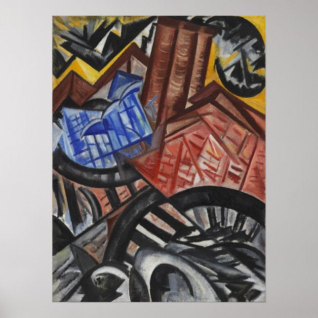 Rozanova - Factory And Bridge 1913 Poster (Front)