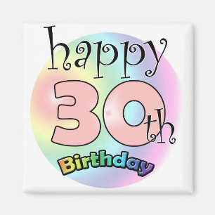 Roze Happy 30th Birthday Magnet