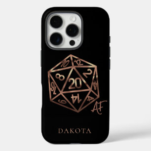RPG Crit AF Copper Fantasy Tabletop Gamer Dice iPhone 16 Pro Case