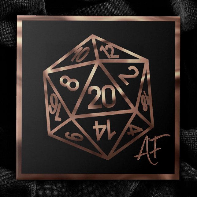 RPG Crit AF | Copper Fantasy Tabletop Gamer Dice Ceramic Tile (Creator Uploaded)