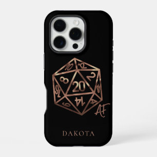 RPG Crit AF Copper Fantasy Tabletop Gamer Dice iPhone 16 Pro Case