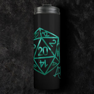 RPG Crit AF   Emerald Fantasy Tabletop Gamer Dice Thermal Tumbler