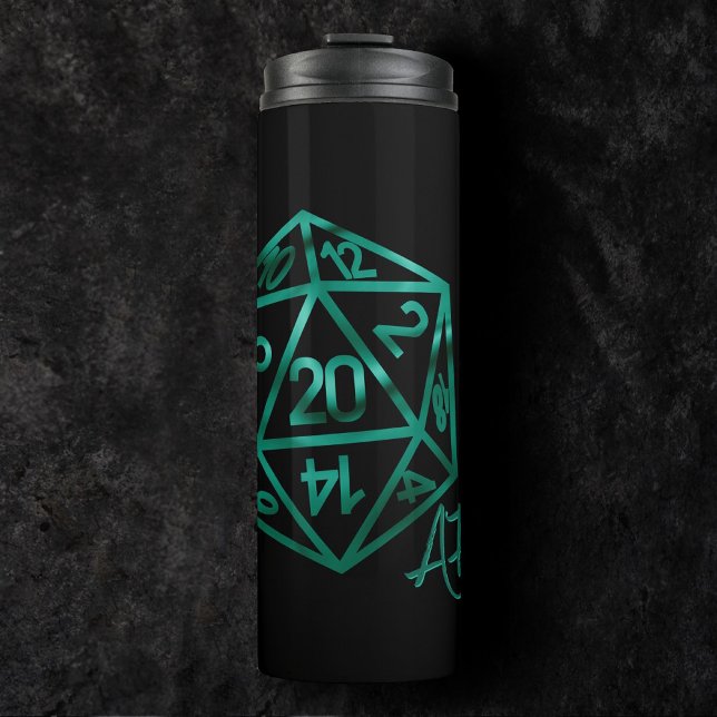 RPG Crit AF | Emerald Fantasy Tabletop Gamer Dice Thermal Tumbler (Creator Uploaded)