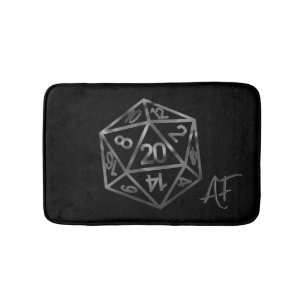 RPG Crit AF   Fantasy Tabletop Retro Gamer Dice Bath Mat