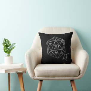 RPG Crit AF   Fantasy Tabletop Retro Gamer Dice Cushion