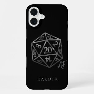 RPG Crit AF Fantasy Tabletop Retro Gamer Dice iPhone 16 Plus Case