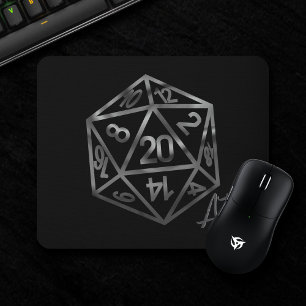 RPG Crit AF   Fantasy Tabletop Retro Gamer Dice Mouse Pad