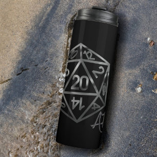 RPG Crit AF   Fantasy Tabletop Retro Gamer Dice Thermal Tumbler