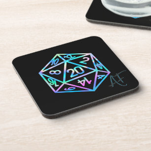 RPG Crit AF   Holo Fantasy Tabletop PnP Gamer Dice Coaster
