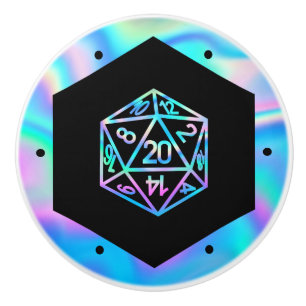 RPG Crit AF Holo Retro PnP Tabletop Gamer Dice Ceramic Knob