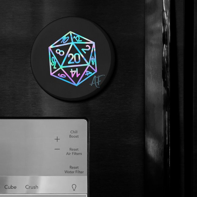 RPG Crit AF | Holo Retro PnP Tabletop Gamer Dice Magnet (Creator Uploaded)