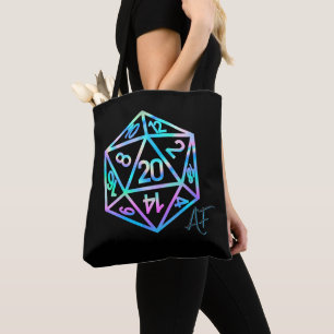 RPG Crit AF   Holo Retro PnP Tabletop Gamer Dice Tote Bag