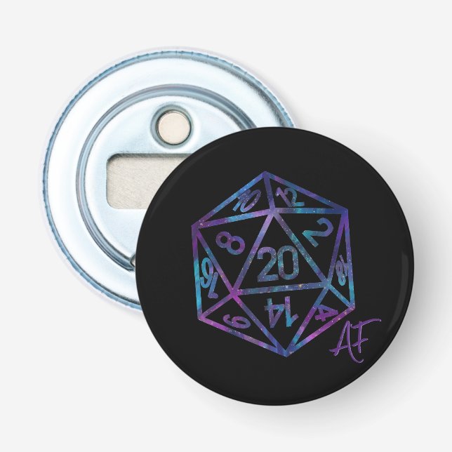 RPG Crit AF | Nebula Fantasy Tabletop Gamer Dice Bottle Opener (Front)