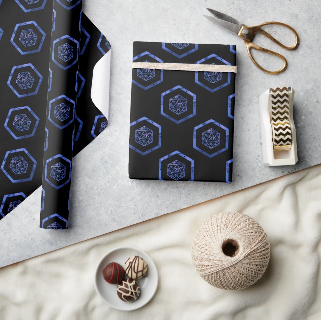 RPG Crit AF | Nebula Fantasy Tabletop Gamer Dice Wrapping Paper (Crafts)