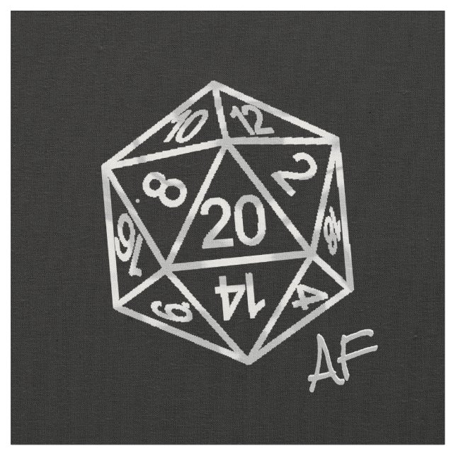 RPG Crit AF | Old School Tabletop Roleplayer Dice Fabric (Close Up)