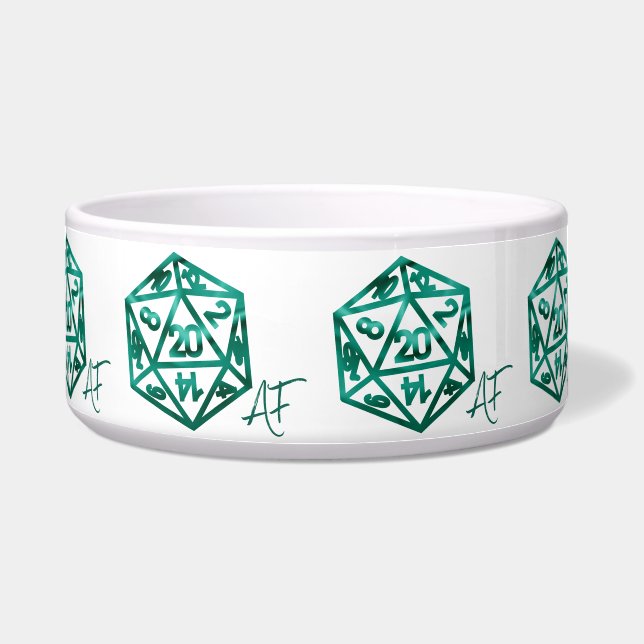 RPG Crit AF | Teal Fantasy Tabletop PnP Gamer Dice (Front)