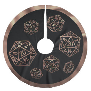 RPG Critmas   Copper Fantasy Tabletop Gamer Dice Brushed Polyester Tree Skirt
