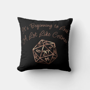 RPG Critmas Copper Fantasy Tabletop Gamer Dice Cushion