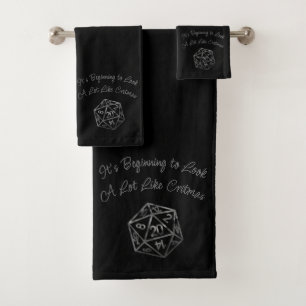 RPG Critmas   Fantasy Tabletop Retro Gamer Dice Bath Towel Set
