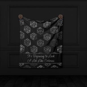 RPG Critmas   Fantasy Tabletop Retro Gamer Dice Fleece Blanket