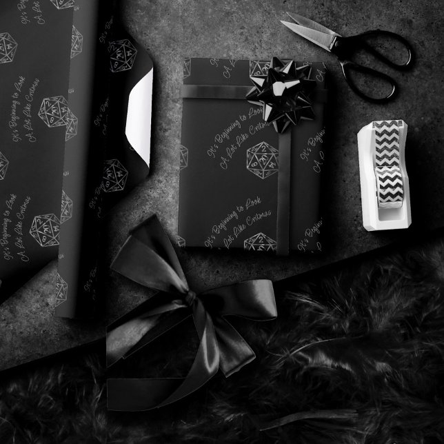 RPG Critmas | Fantasy Tabletop Retro Gamer Dice Wrapping Paper (Creator Uploaded)